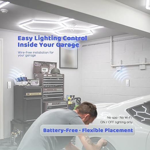 Wireless Light Switch and Receiver Kit, Self-Powered, No WiFi Needed, Remote