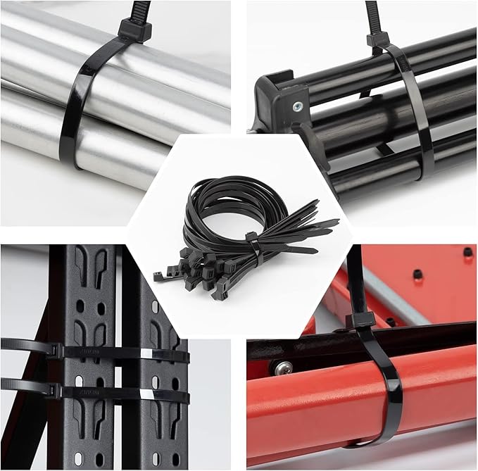 XINGO 16 Inch Black Large Zip Ties Heavy Duty 500 Pack, 200 LBS Ultra Strong