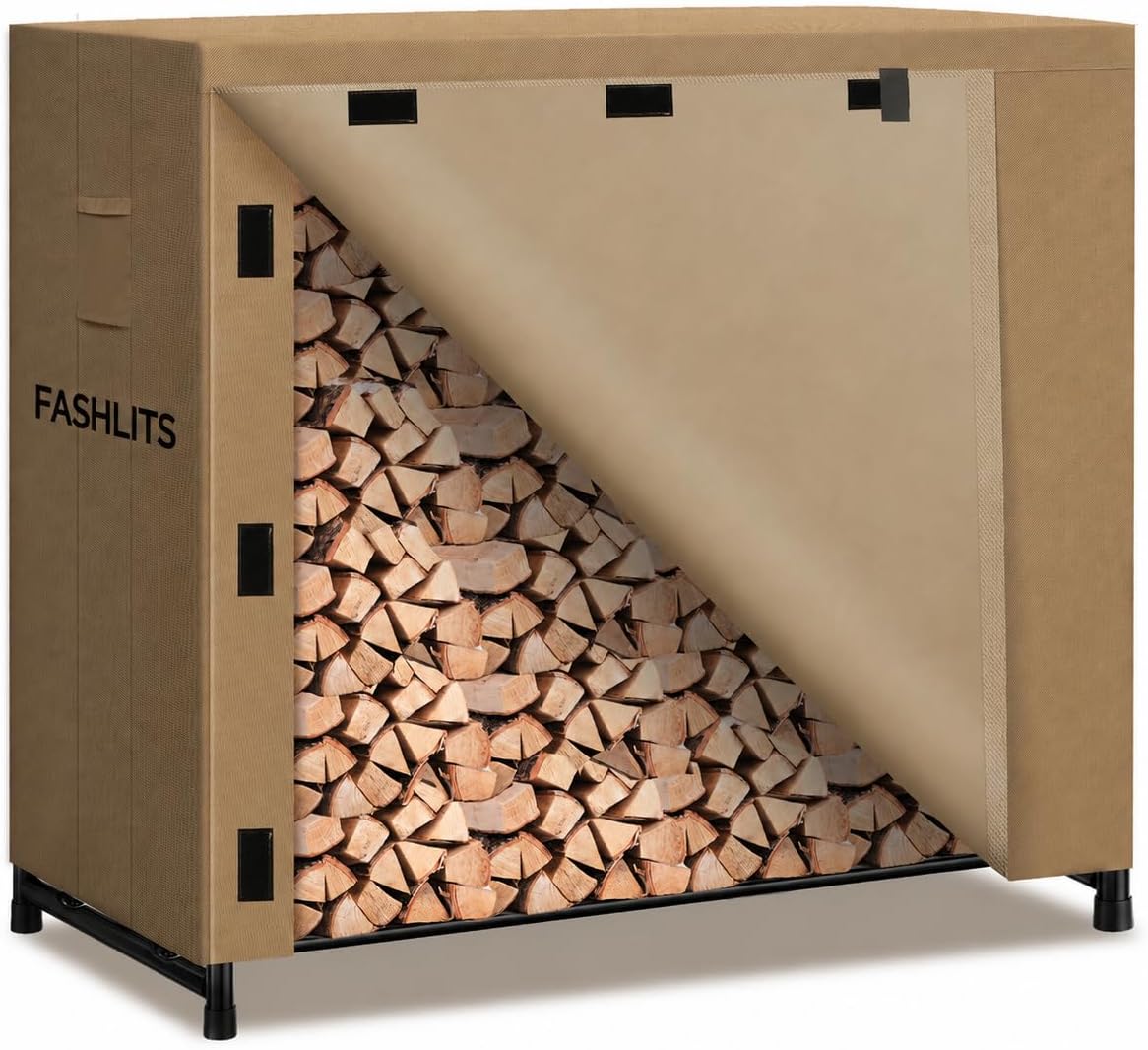 4ft Firewood Rack Cover, Waterproof Heavy Duty 600D Oxford