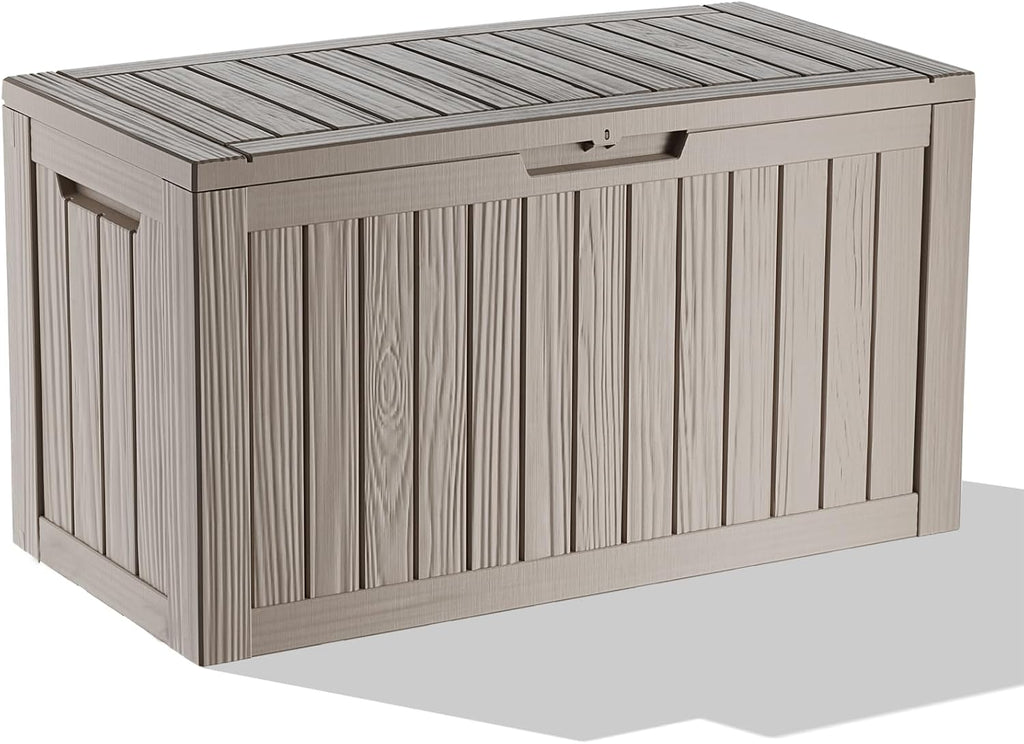 EasyUp 160 Gal Deck Box Waterproof Outdoor Storage Box Gray