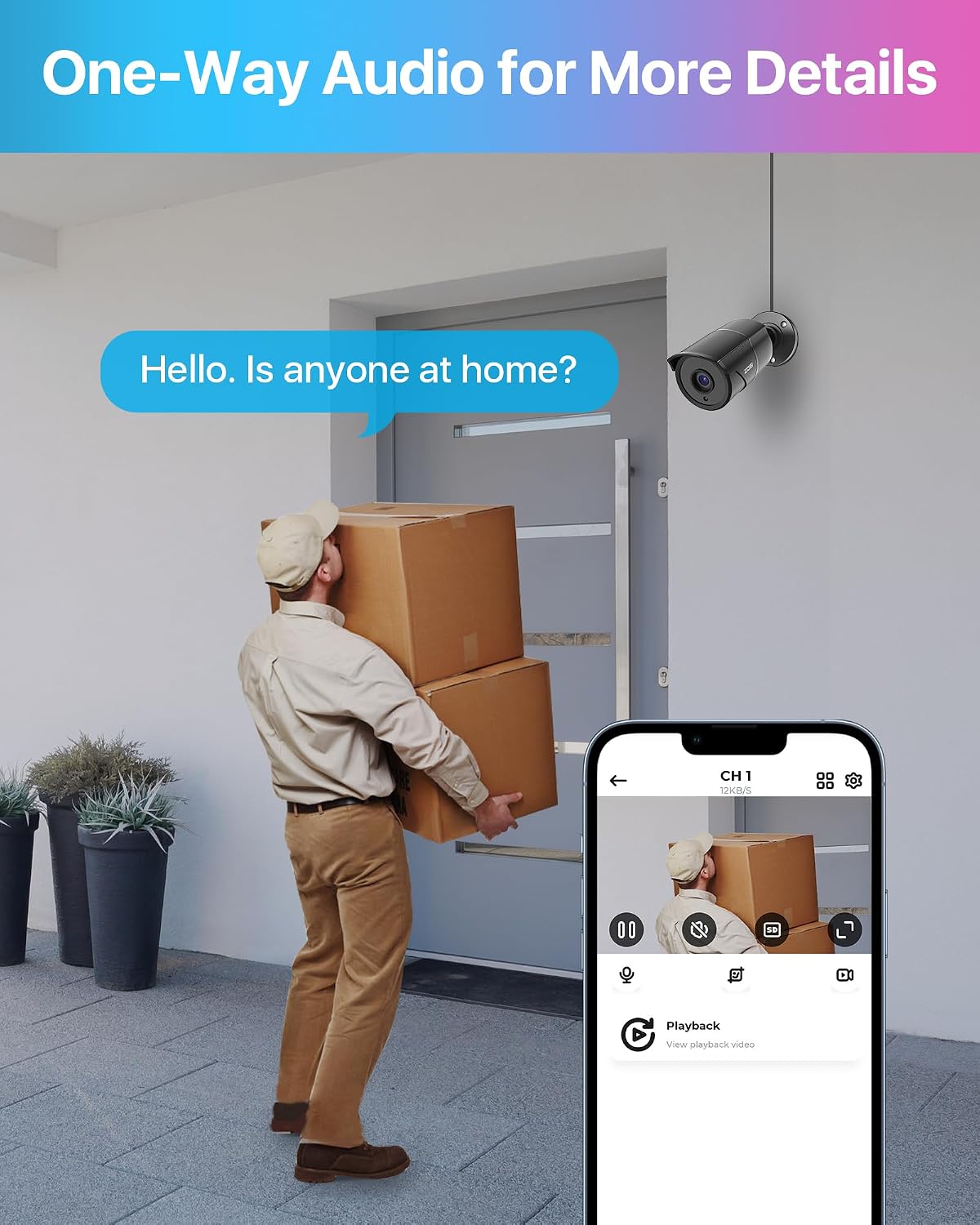 zosi 4 pack 1080p home security cameras with, close-up detail