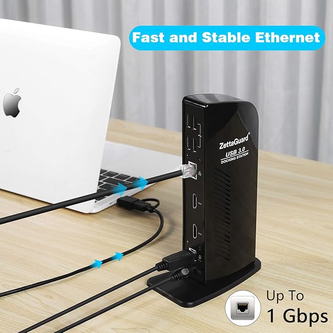 ZettaGuard USB 3.0 and USB-C Universal Laptop Docking Station