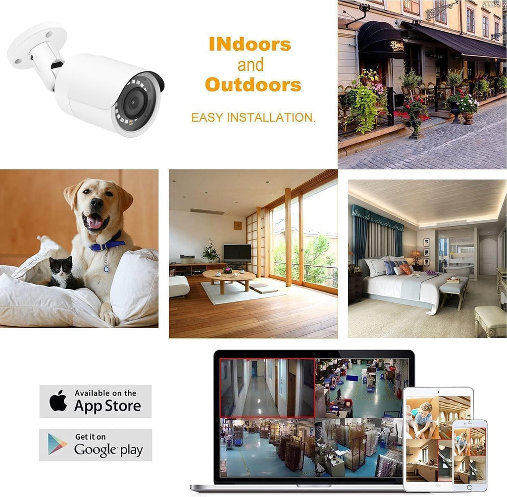 real hd 4mp poe ip bullet outdoor camera, side view