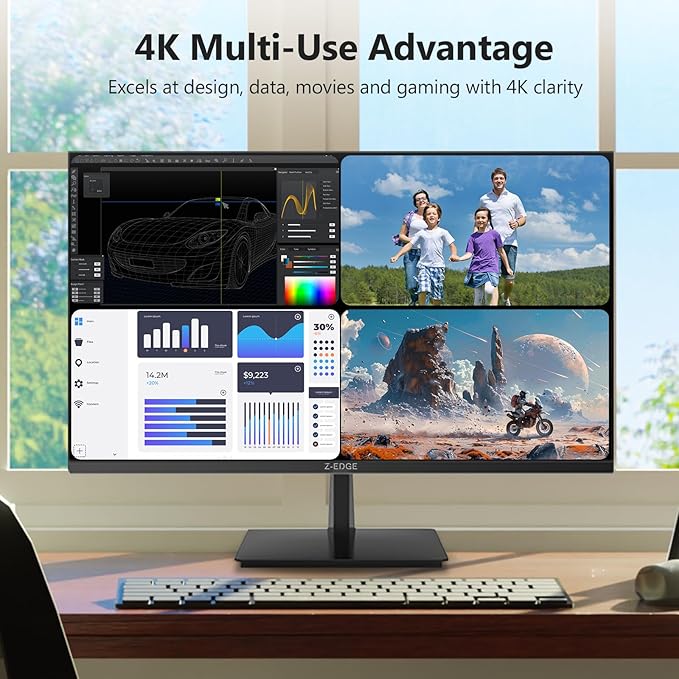 Z-Edge U27P4K 27-inch 4K Monitor IPS Ultra HD 3840x2160, 60Hz Refresh Rate