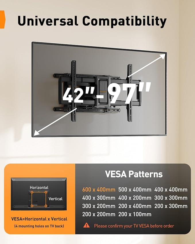 Perlegear Full Motion TV Wall Mount