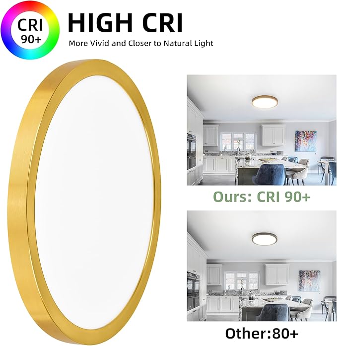 hykolity 12 Inch Selectable CCT LED Round Flat Panel Light, 24W (2 Pack)