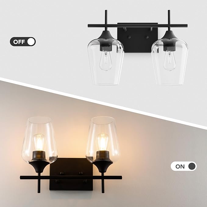 VONLUCE Bathroom Vanity Light, 2 Light Bathroom Light Fixture Over Mirror