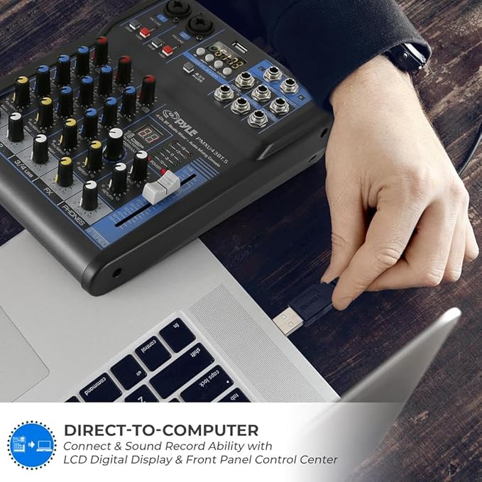 Pyle Professional Audio Mixer Sound Board Console System- Interface 4 Channel