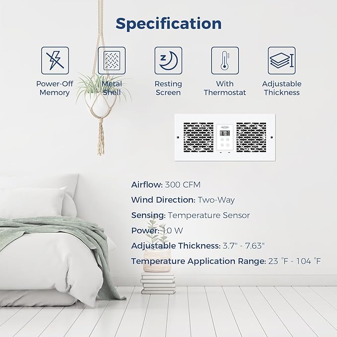 ALORAIR Room to Room Fan with Remote Control, 300CFM Through Wall Ventilation