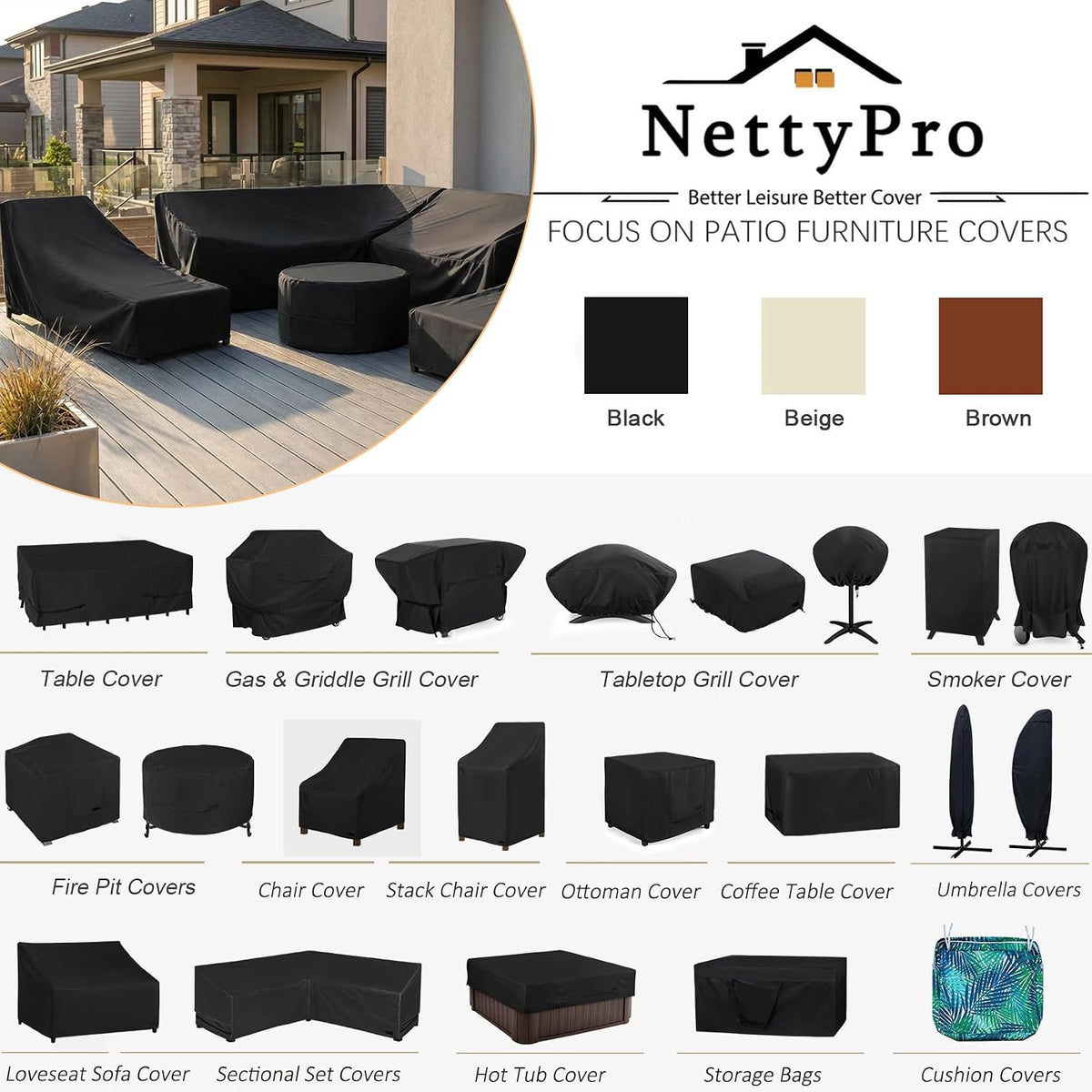 nettypro deck box cover outdoor waterproof storage bench on a desk or shelf