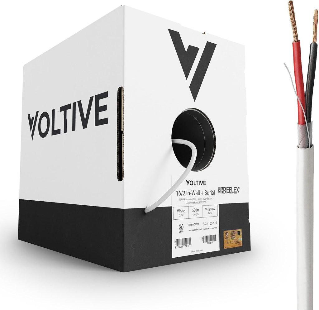 Voltive 16/2 Speaker Wire, in-Wall CL3 & Direct Burial, 500ft