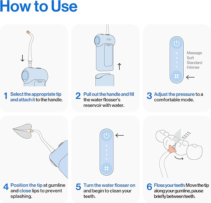 usmile C10 Portable Water Flosser – Travel-Friendly, 95-Day Battery, 4 Modes