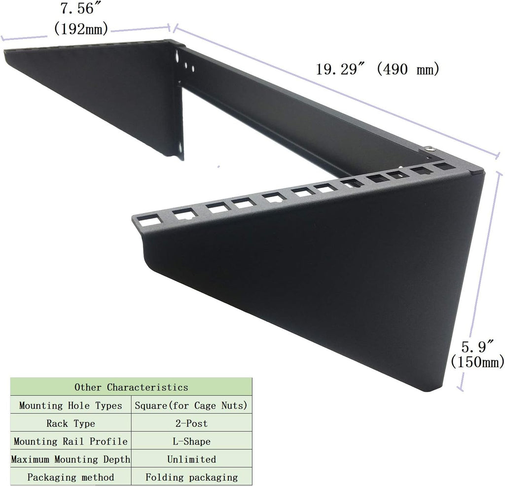 4u19 inch vertical wall mount patch panel bracket, package contents