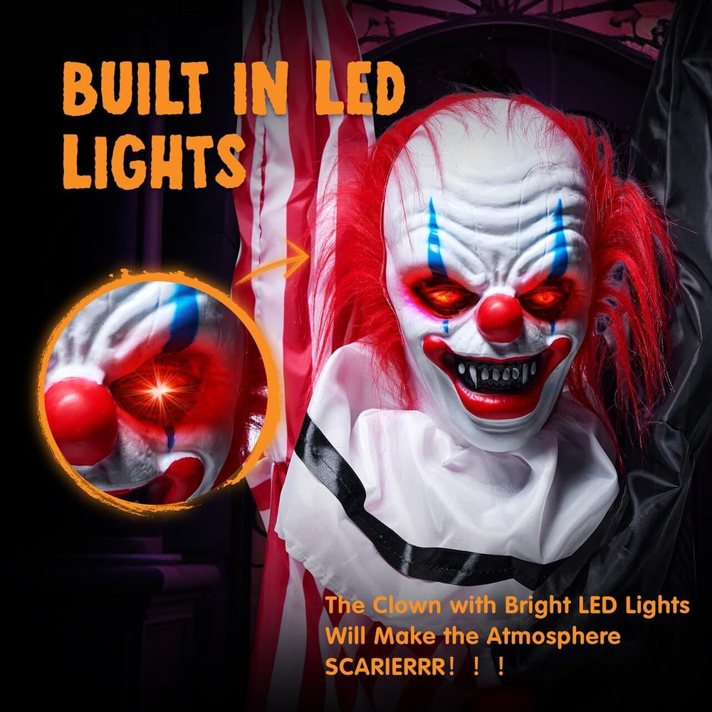 JOYIN 65" Halloween Hanging Scary Clown Decorations with Chain, with LED...