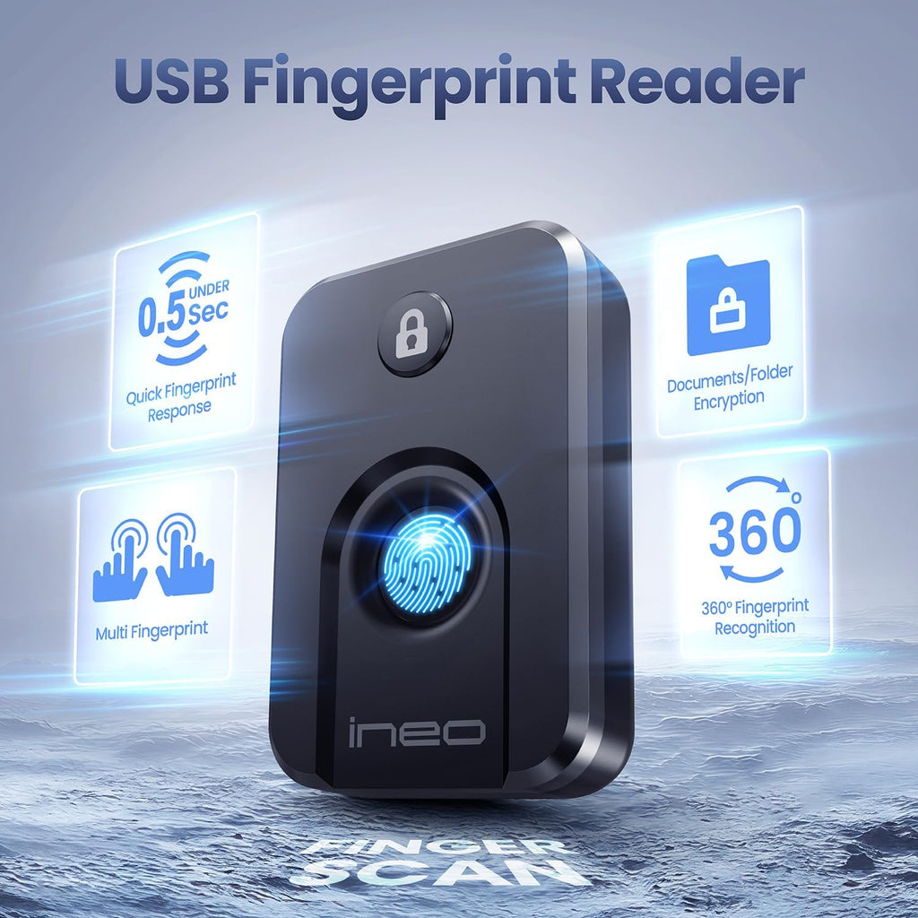 ineo usb fingerprint reader for windows 10/11, windows, package contents
