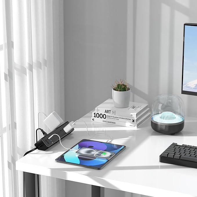40W Fast Charging Station, Desk Clamp Power Strip 20W USB C, 8 Outlets