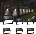 White Light Solar Yard Fence Lights, Rainproof Metal Housing, 6-Pack