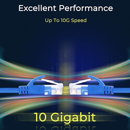 Rapink Patch Cables Cat6a 1ft Slim, Cat6a Ethernet Patch Cable 10G Support (50 Pack)