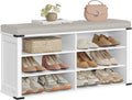 VASAGLE Shoe Storage Bench with Removable Cushion, Adjustable Shelves