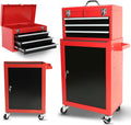 Henf 3-Drawer Rolling Tool Storage Cabinet with Detachable Top Tool Box, Liner, Adjustable Shelf, Wheels - Mobile Steel Organizer for Garage, Warehouse, Workshop, Repair Shop