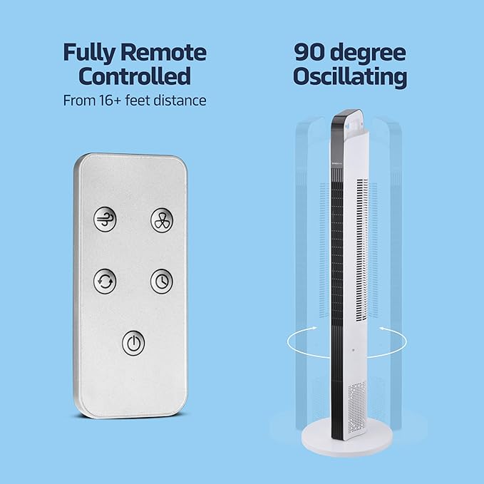 NEXAIR 42” Oscillating Tower Fan, 3 Speed Portable Fan Tower