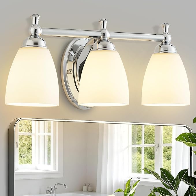 EJIAXIN Bathroom Light Fixtures, 3 Light Bathroom Lighting Fixtures Over Mirror