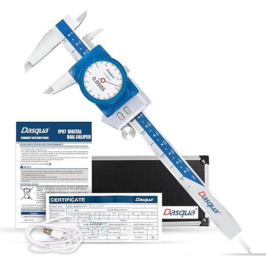 Dasqua Digital Dial Calipers 6"/150mm IP67, Resolution 0.0005", Accuracy ±0.001”