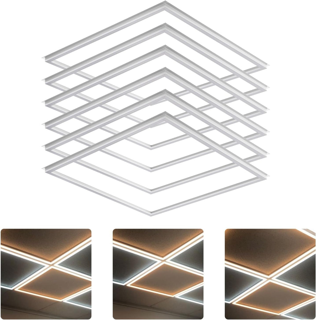 LED Energy Plus 2x2 FT Edge-Lit Frame LED Panel Lights, 5CCT Selectable (6 Pack)