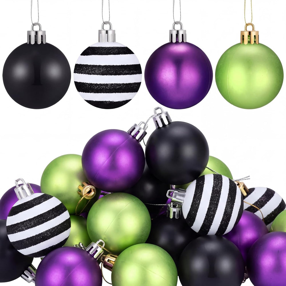 Civaner 24 Pcs Halloween Ball Ornaments 2.36 Inch Halloween Tree Decoration