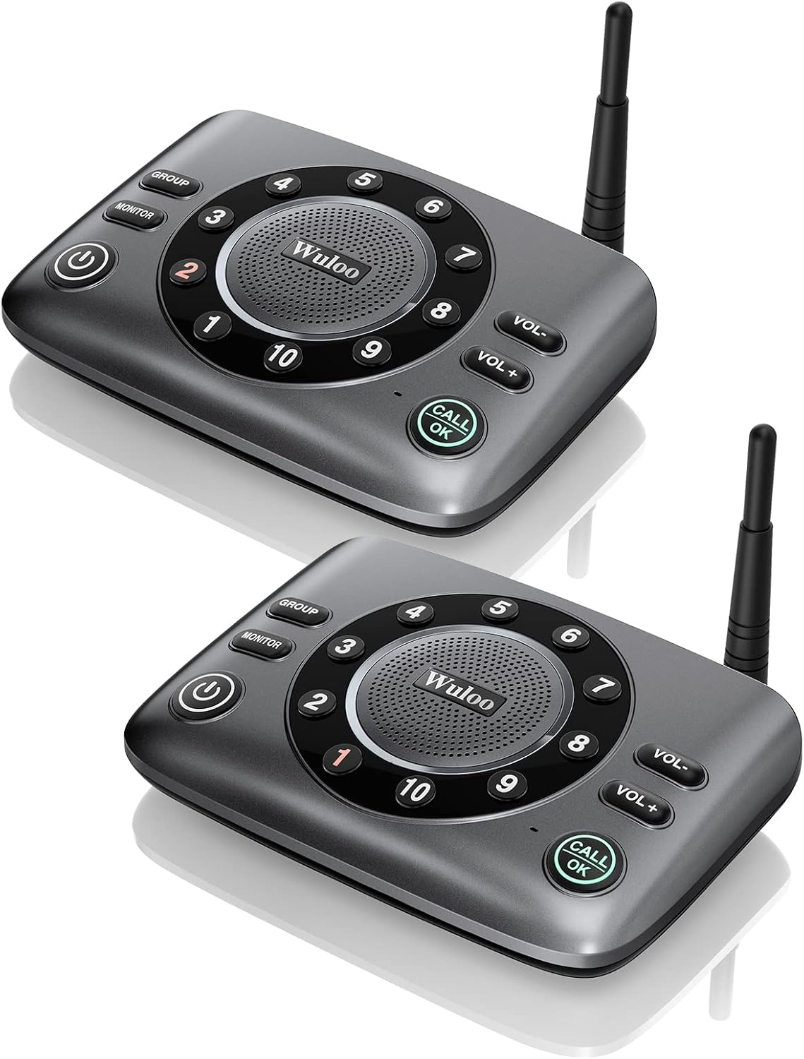 Hands-Free Intercoms Wireless for Home Business, Wuloo Upgrade Two Way Audio (Pack of 2)