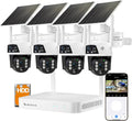 Solar Dual-Lens 4‑Pack Wireless Outdoor Security Camera System