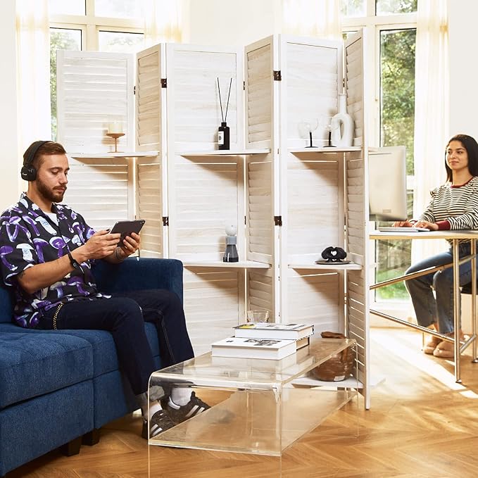 Partition Room Dividers, Folding Wood Privacy Screen
