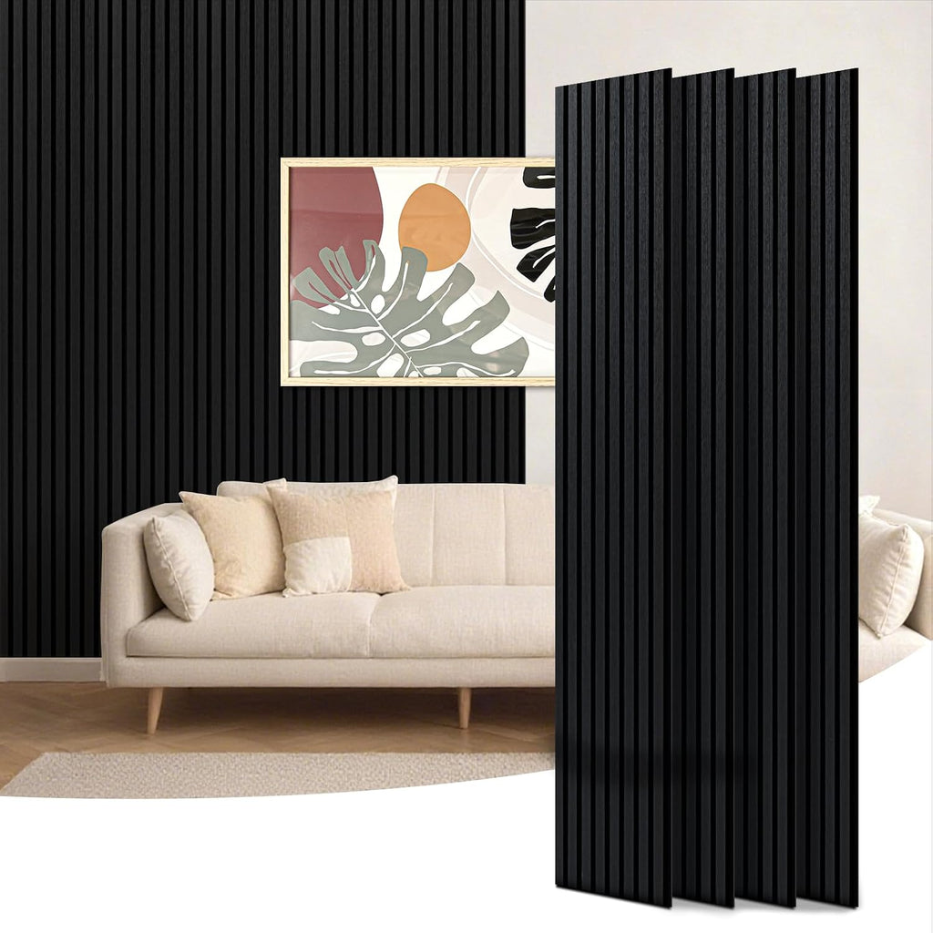 Art3d 4-Piece 94 x 12.6 Inch Acoustic Lightweight Slat Wall Panel
