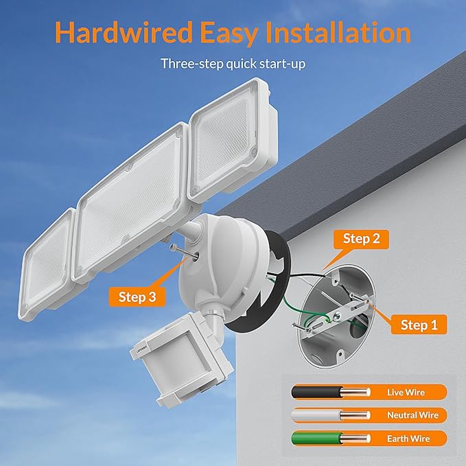 LEPOWER LED Security Lights Motion Sensor Light Outdoor, 38W 4200LM Light