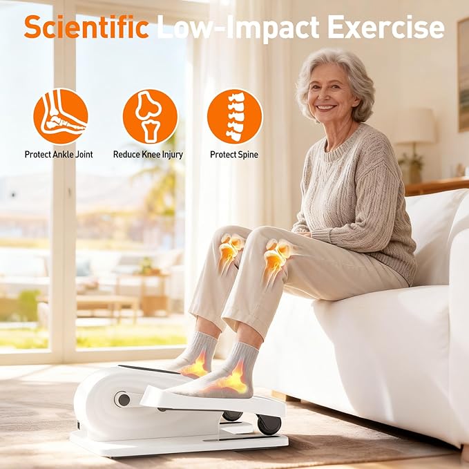 DamKee Under Desk Elliptical Exercise Machine, Electric Ellipse Leg Exerciser