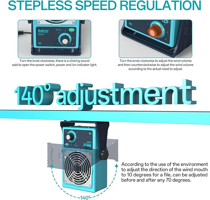 BK001 Ion Blower, Eliminate Static Electricity, Positive and Negative Charge