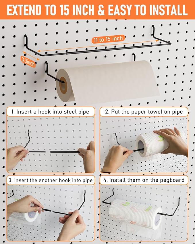INCLY 276PCS Extra Thick 1/4" Pegboard Accessories Organizer Kit, Heavy Duty