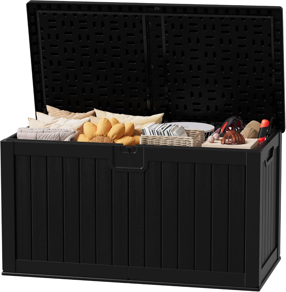 JUMMICO HDPE 250 Gallon Deck Box Double-Wall with Divider