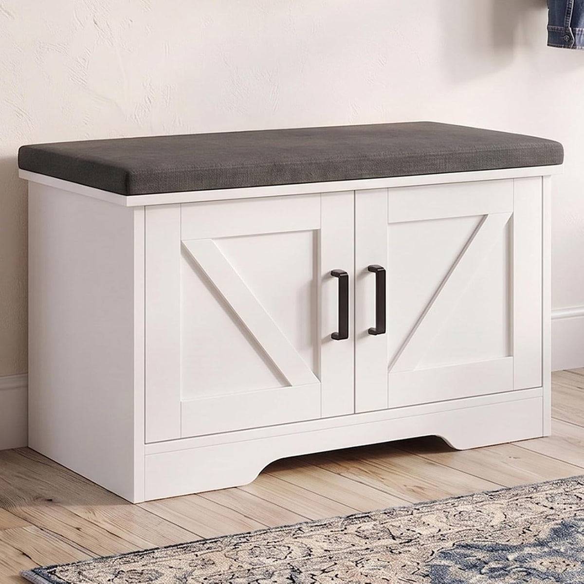 NEWBULIG Shoe Bench with Storage for Entryway, 27.6" Shoe Storage Bench