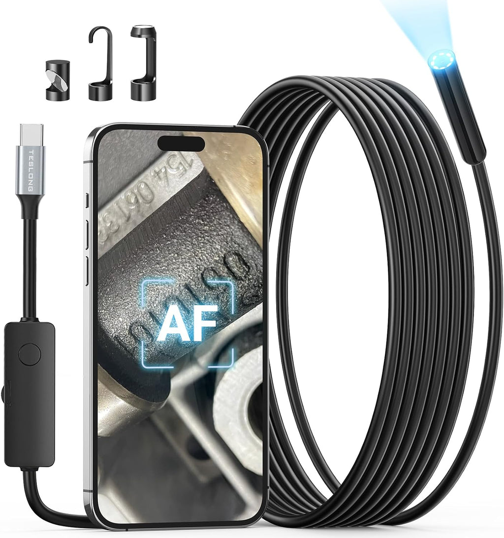 Teslong 2.0MP USB-C Auto Focus Borescope for Plumbing & Wall Inspections