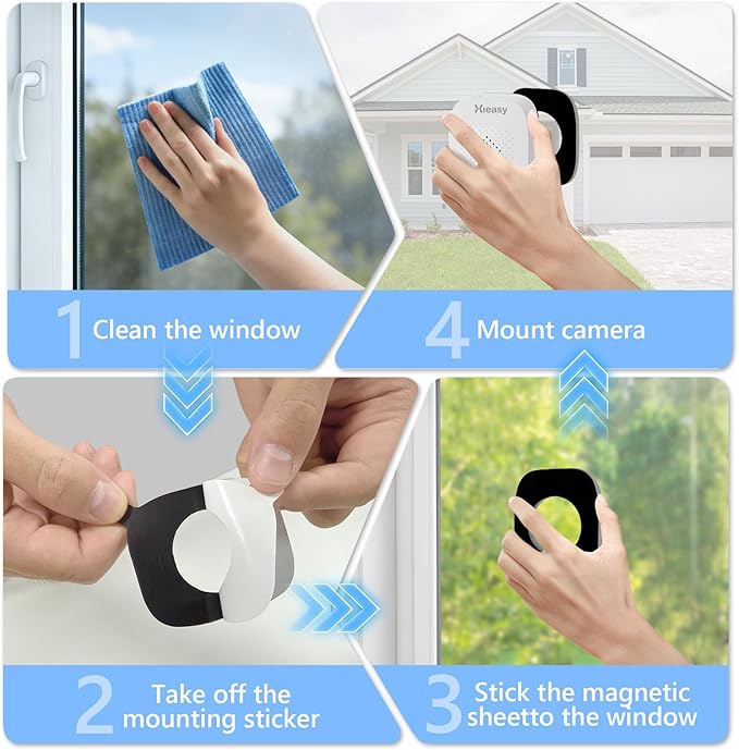 abetap 8MP 4K Window-Mounted Security Camera, Ultra-Clear Color Night Vision