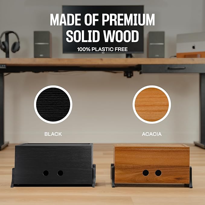 Extra Large Cable Management Box, Wood Cord Hider Box & Organizer