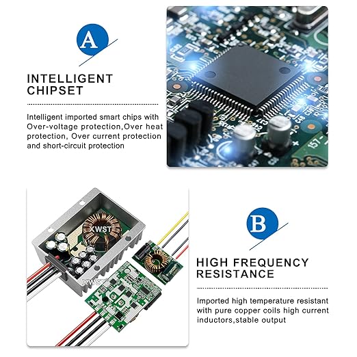 9V-36V to 12V Stabilizer Boost Buck Converter 10A 120W Waterproof Auto Step Up