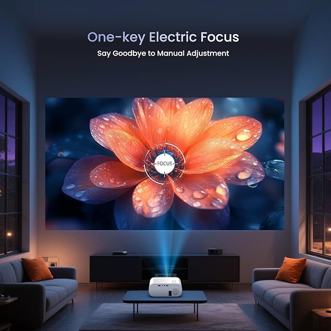 HOMPOW Projector, Native 1080P Full HD Bluetooth Projector