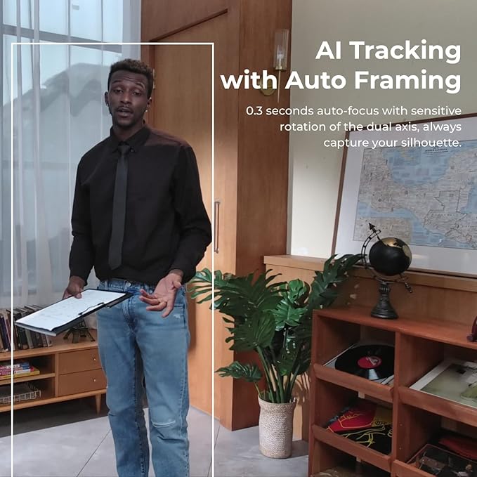 OBSBOT Tiny PTZ 4K Webcam, AI Powered Framing & Autofocus, 4K Video Conference