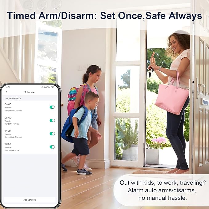 150W Wireless Security System for House, WiFi Door/Window Sensors Alarm System