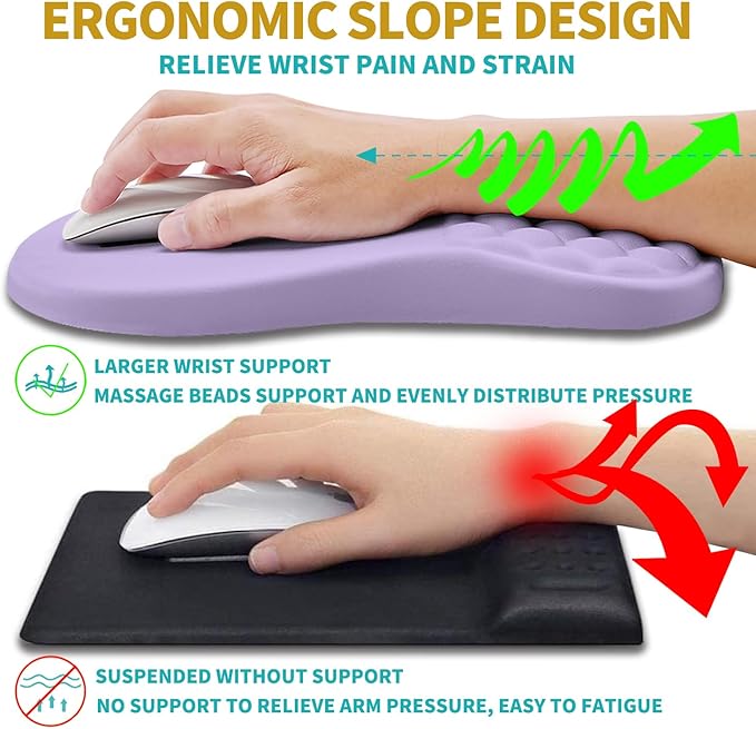 Hokafenle 2 in 1 Ergonomic Mouse Pad Wrist Support & Wrist Rest