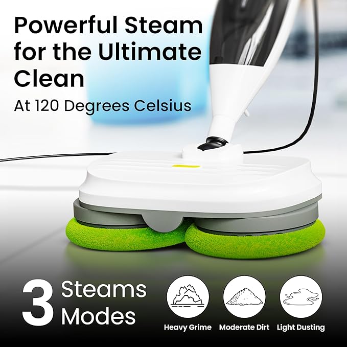 Elev8 Prestige Electric Steam Mop – 15-in-1 Detachable Floor Scrubber