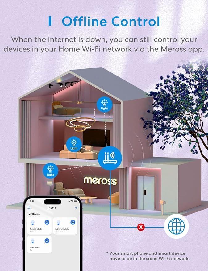 meross Smart RGBWW WiFi LED Bulbs, Apple HomeKit Compatible, 60W Equivalent