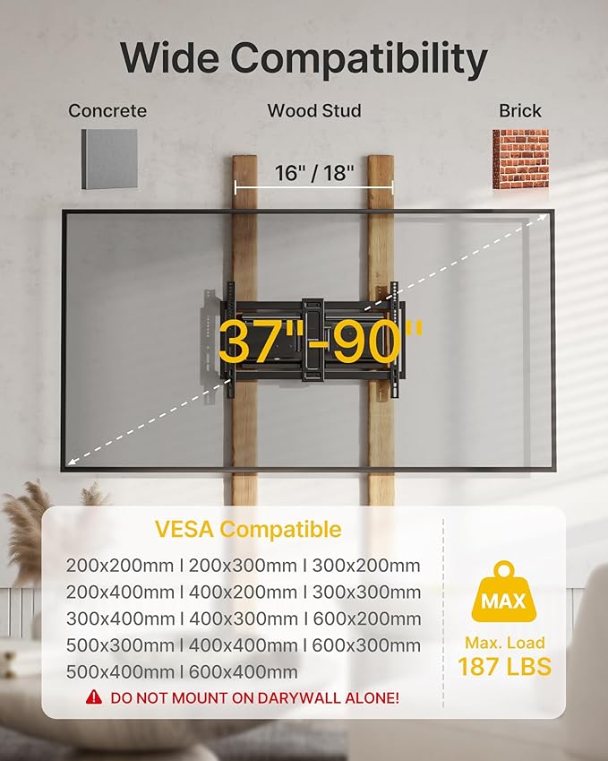 monTEK Heavy Duty Ultra Slim TV Wall Mount